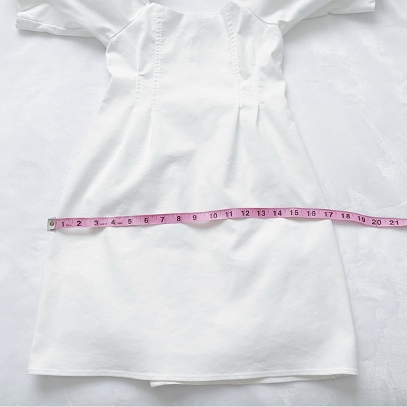 Zara White Puffed Sleeve Mini Dress - Picture 9 of 15